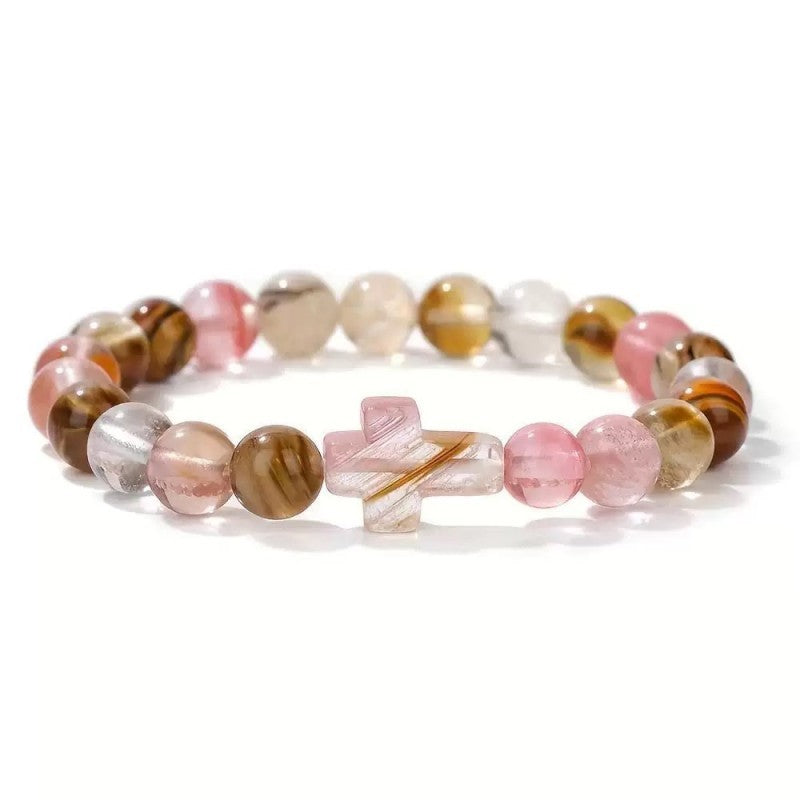 Boho Stone Cross Bracelet
