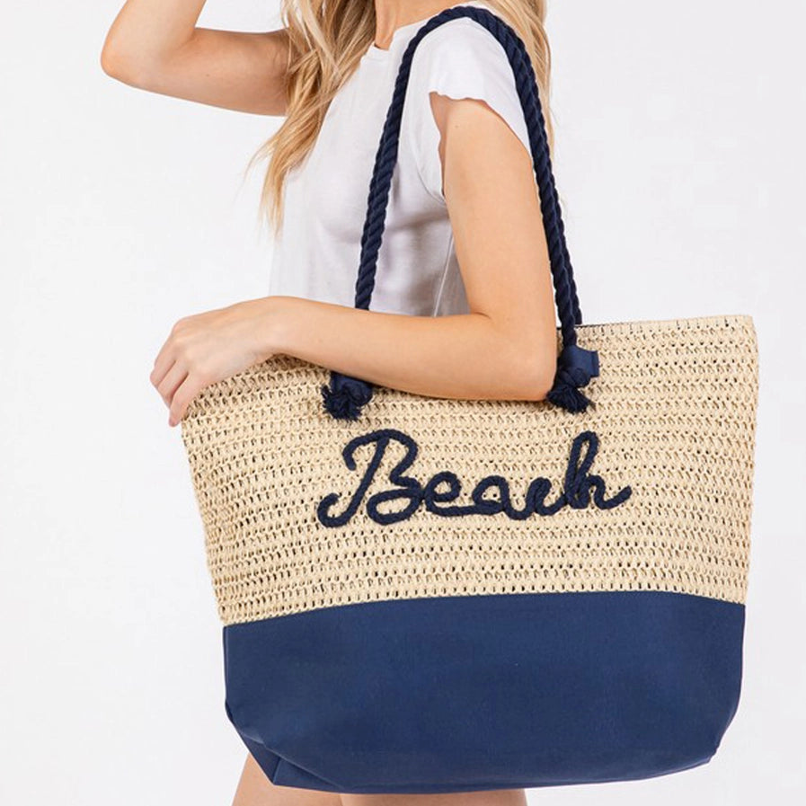 Rope Strap Crochet Beach Bag
