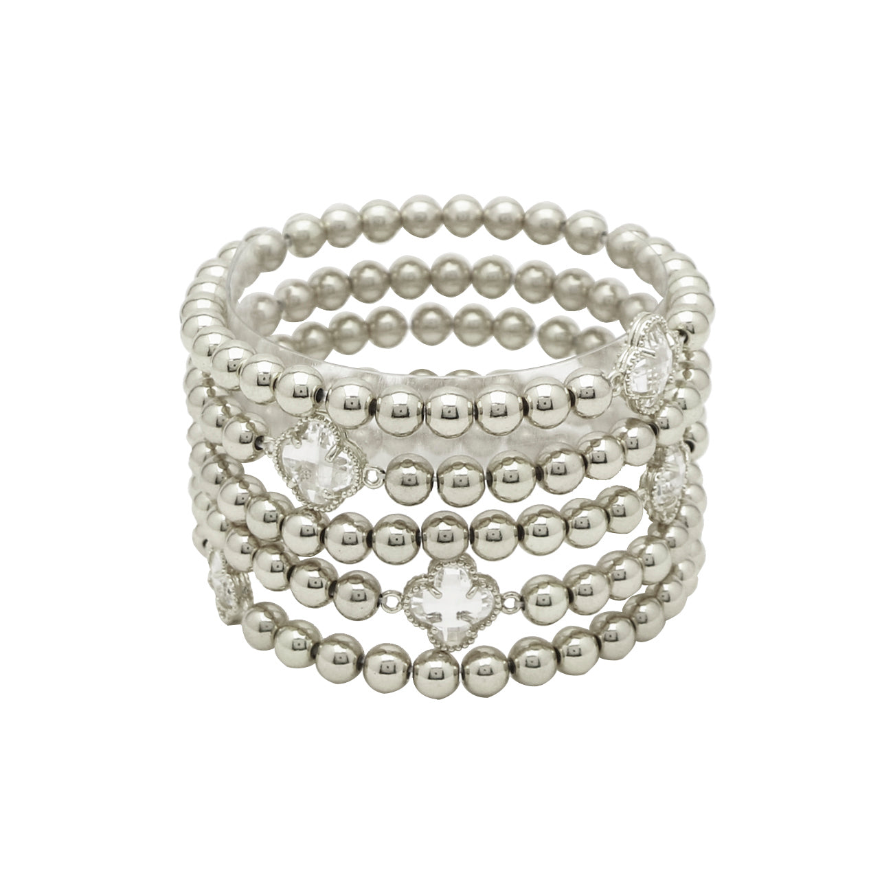 Five Row Beaded Clover Bracelet