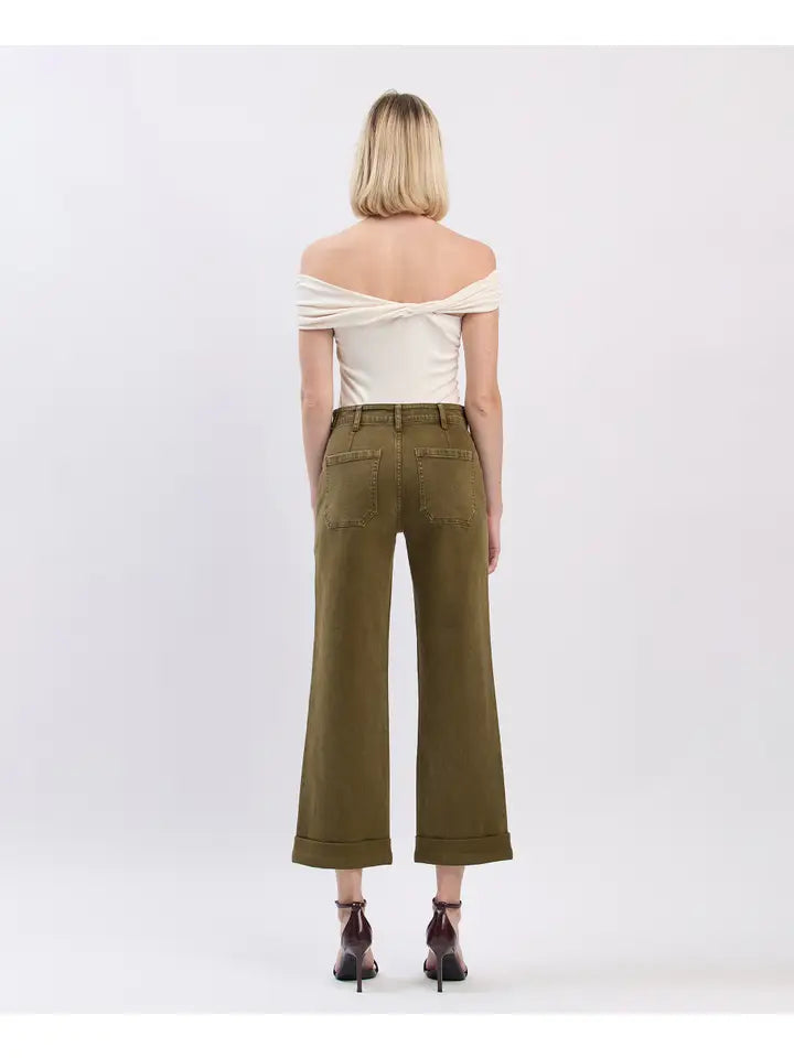 High Rise Slim Wide Jeans