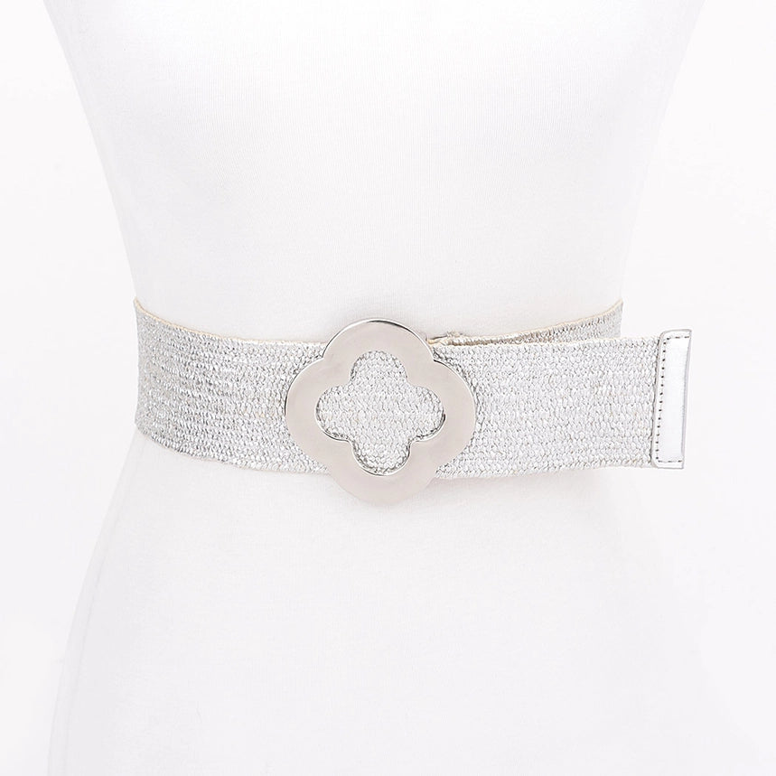 Metallic Clover Stretch Belt