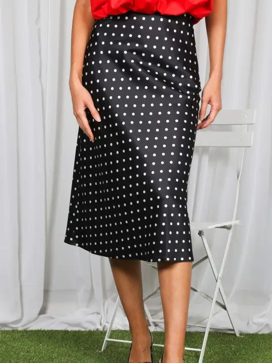 Satin Polka Dot Skirt