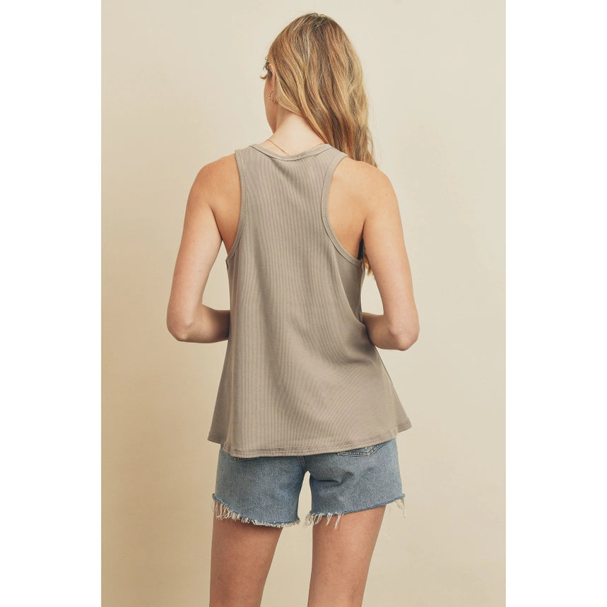 High Neck Flared Tank Top