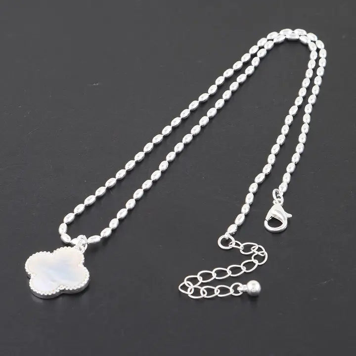 Modern Clover Charm Beaded Necklace