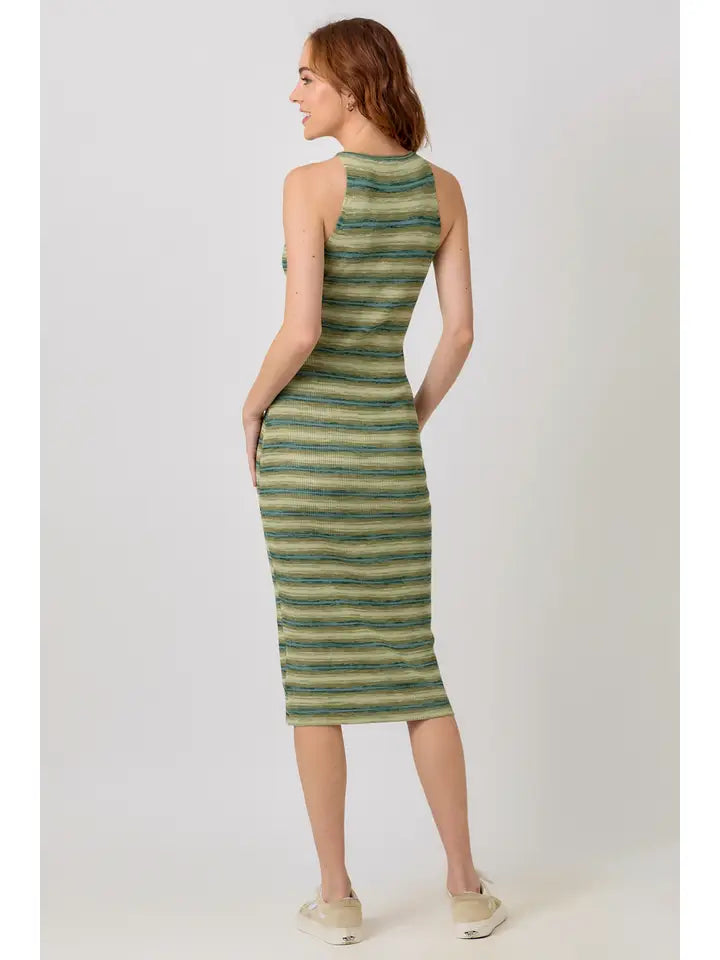 Stripe Sleeveless Knit Dress