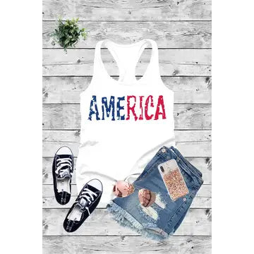 Patriotic Racer Back Tank Top