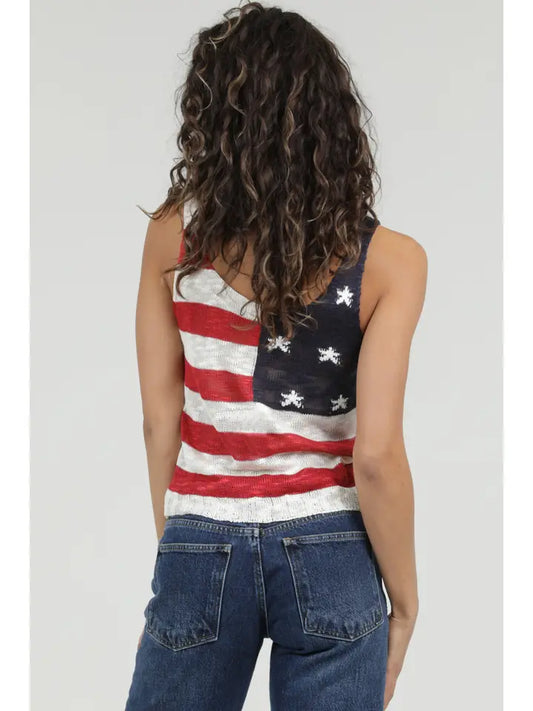 American Flag Knit Tank