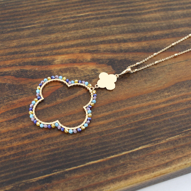 Clover Glass Bead Necklace