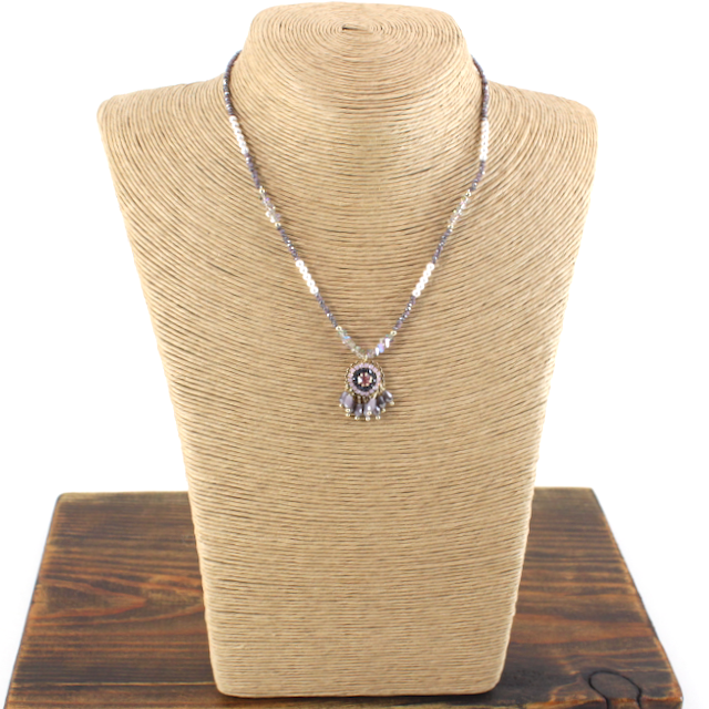 Ornate Pendant Beaded Necklace