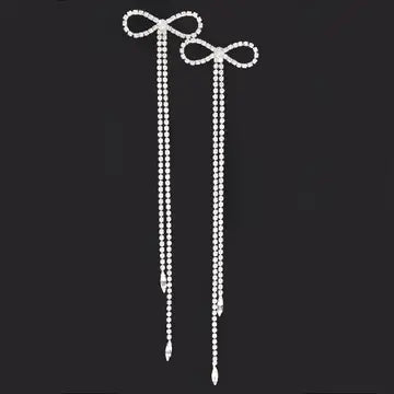 Rhinestone Bow Earrings