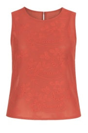 Crew Neck Eyelet Top