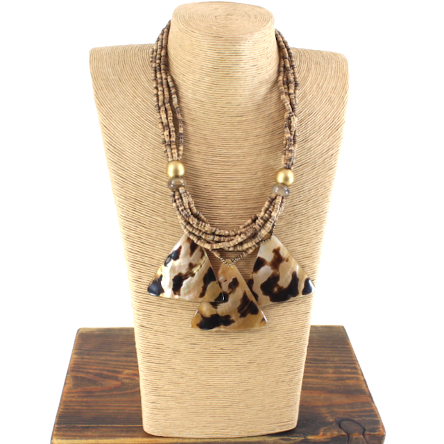 Fan Shaped Beaded Necklace