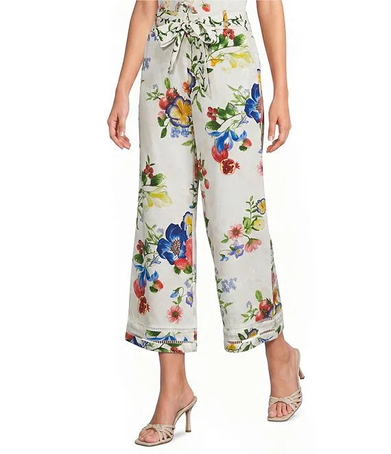 Pomegranate Wide Leg Pants w/ Belt