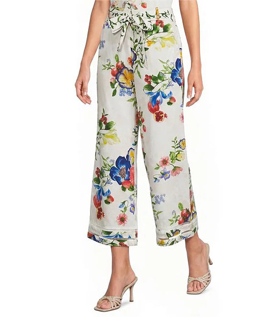Pomegranate Wide Leg Pants w/ Belt