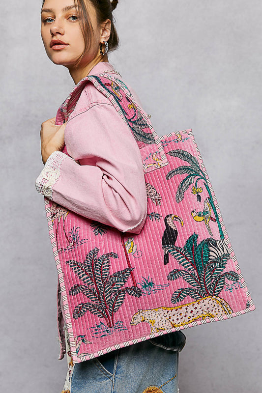 Tropical Quilted Tote Bag