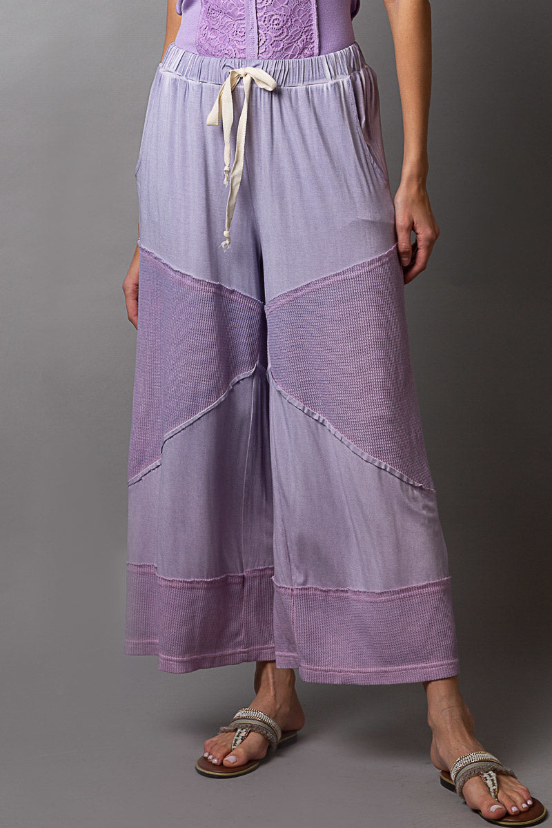 Casual Drawstring Wide Leg Crop Pants