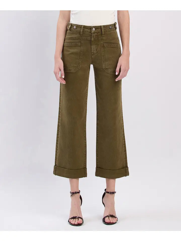 High Rise Slim Wide Jeans