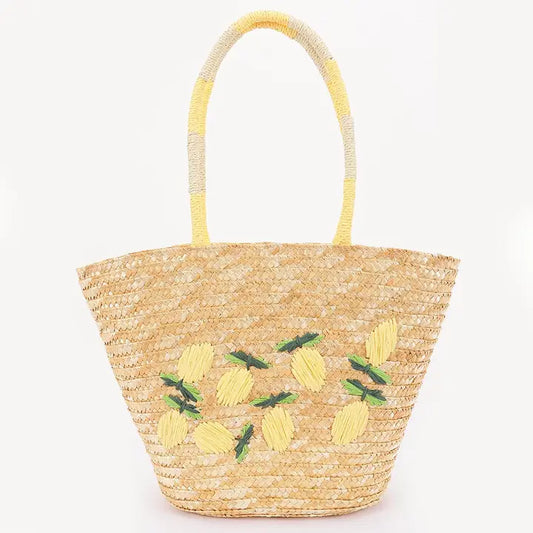 Straw Lemon Tote