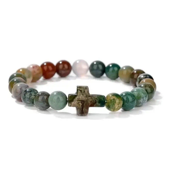 Boho Stone Cross Bracelet