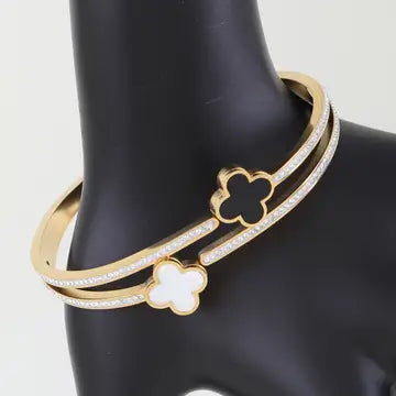 Twin Clover Wrap Bracelet