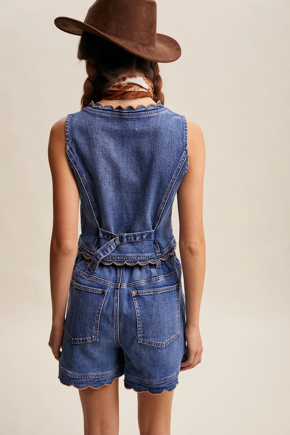 Scallop Button Side Shorts