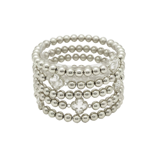 Five Row Beaded Clover Bracelet