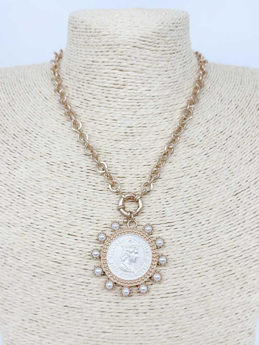 Coin Rhinestone Necklace