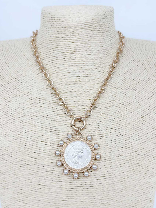 Coin Rhinestone Necklace