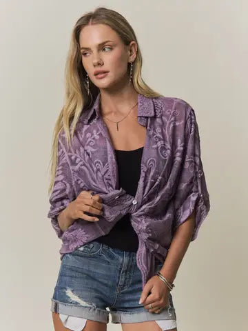 Gauzy Button Down Top