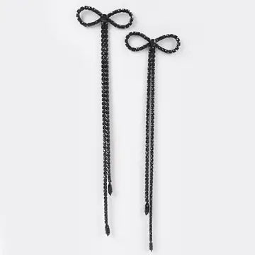 Rhinestone Bow Earrings