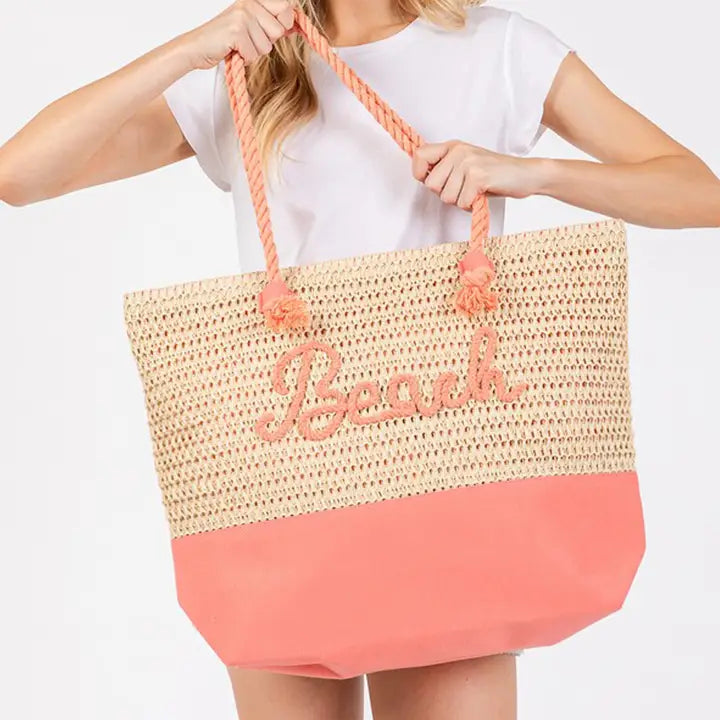 Rope Strap Crochet Beach Bag
