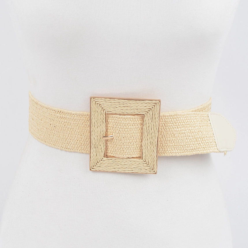 Square Buckle Stretch Belt