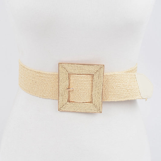 Square Buckle Stretch Belt