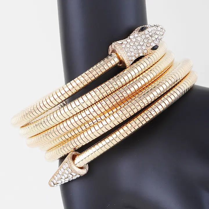 Coiled Bejeweled Snake Bracelet