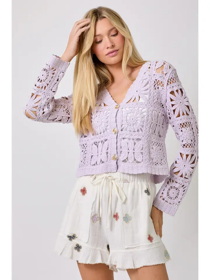 Crochet Button Up Cardigan