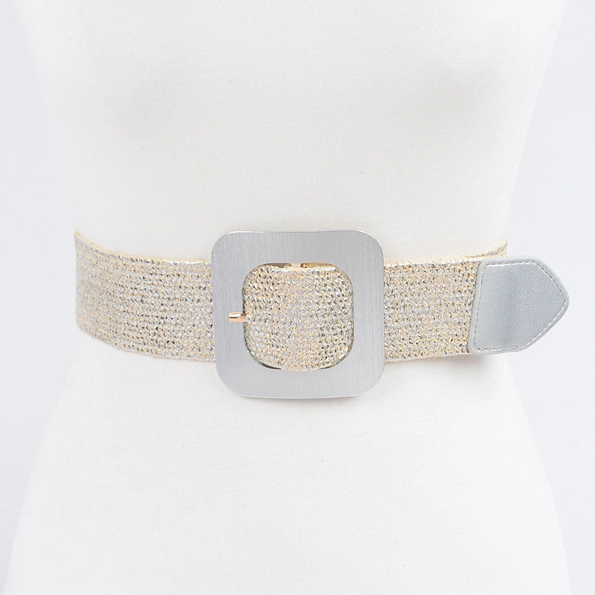 Faux Straw Elastic Belt