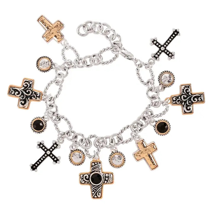 Bracelet Multi Cross Oval Link