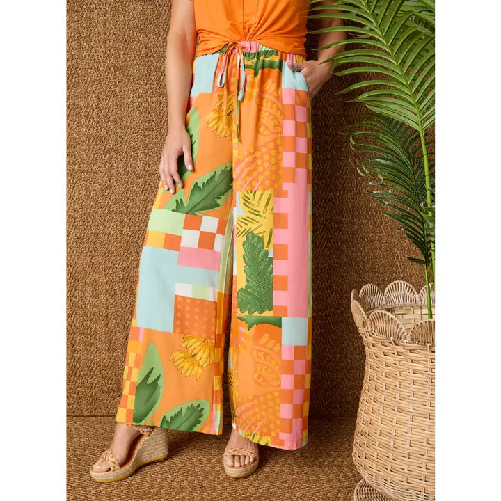 Torenia Printed Flowy Wide Leg Pant