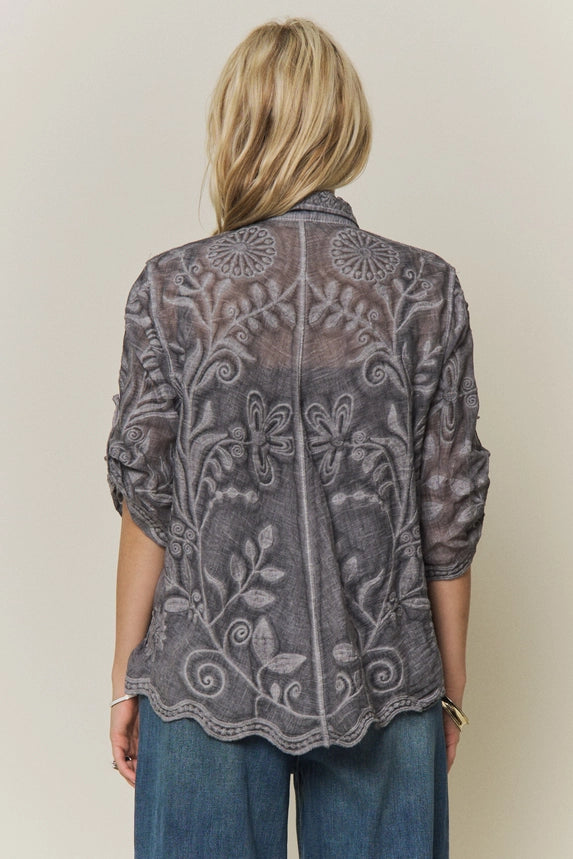 Gauzy Button Down Top