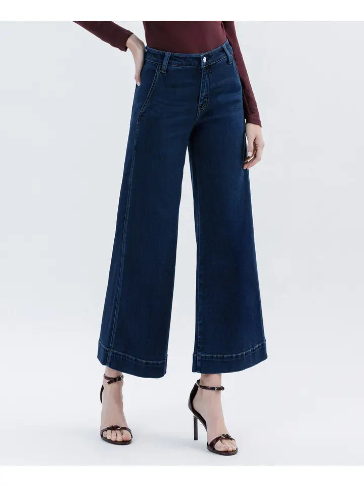 High Rise Wide Ankle Jeans