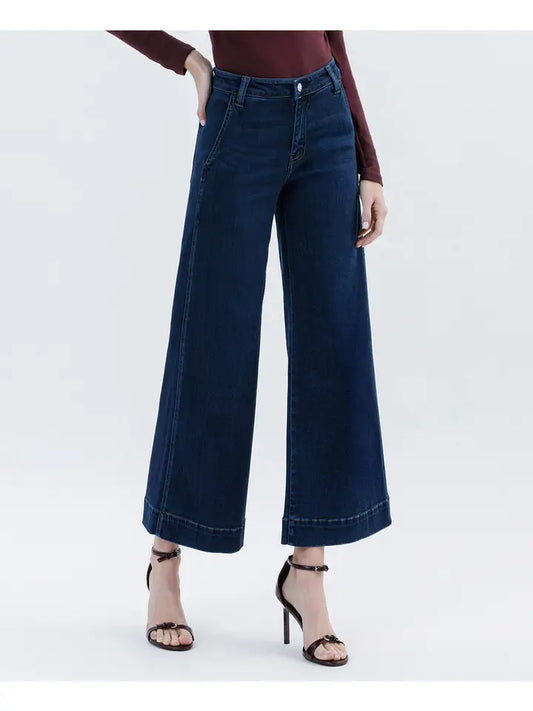 High Rise Wide Ankle Jeans