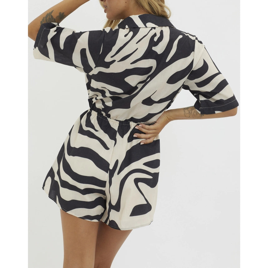 Lightweight Zebra Romper