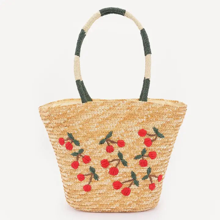 Straw Cherry Tote