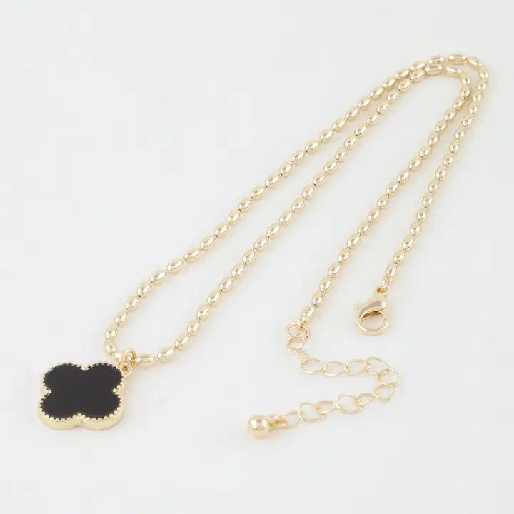Modern Clover Charm Beaded Necklace