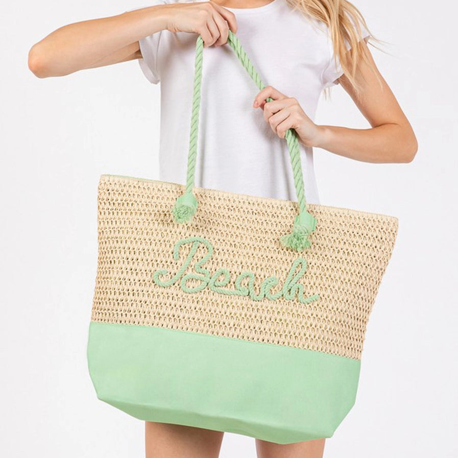 Rope Strap Crochet Beach Bag