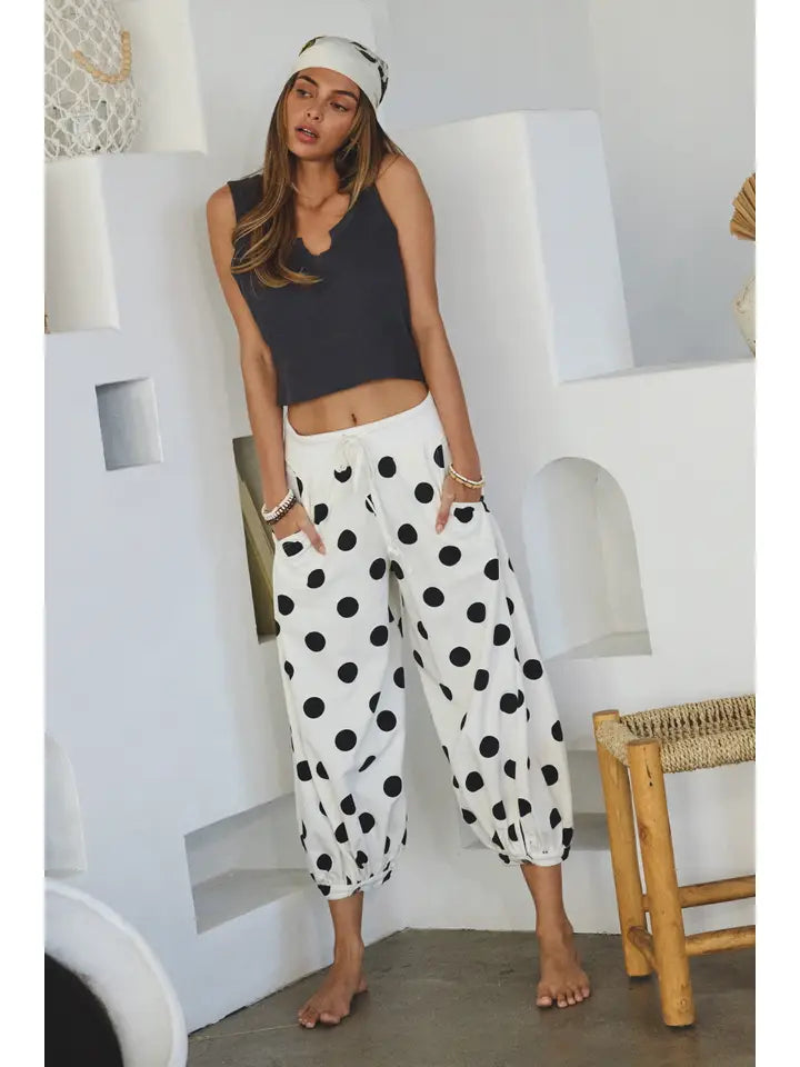 Polka Dot Terry Genie Pants