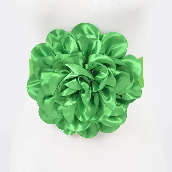 Satin Big Flower Elastic Belt