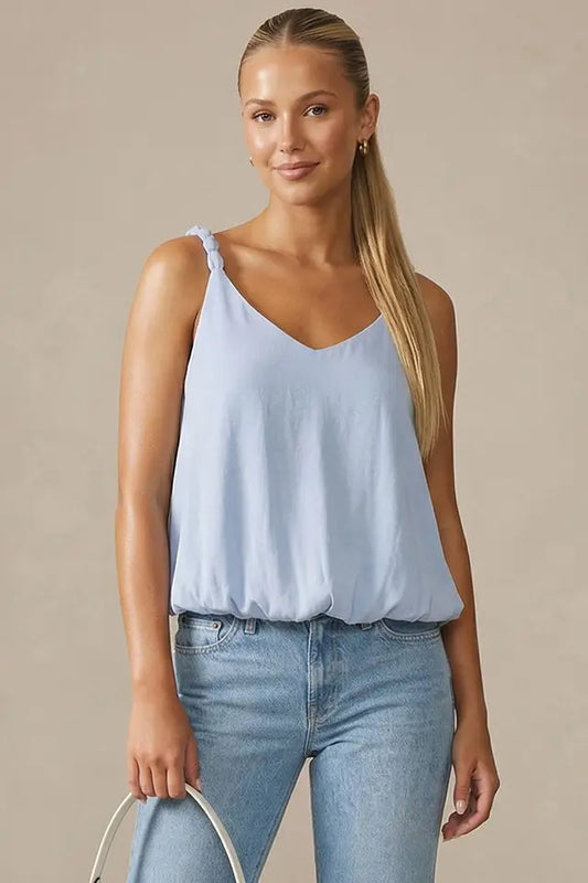 Billowy Strap Accent Tank Top
