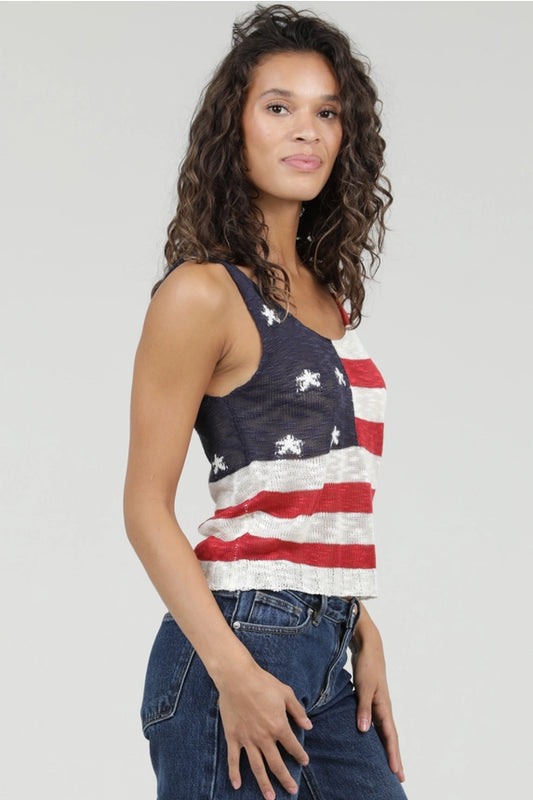 American Flag Knit Tank