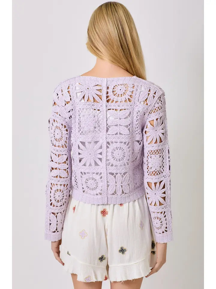 Crochet Button Up Cardigan
